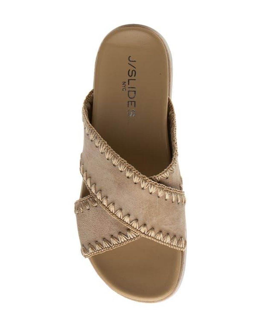 J/Slides Brown Boo Platform Slide Sandal