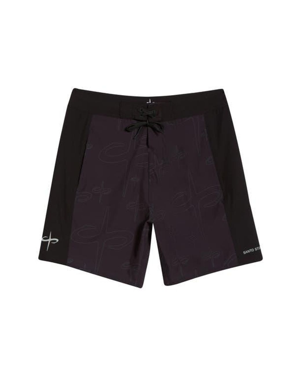 Saint Studio Black Peninsula Board Shorts for men