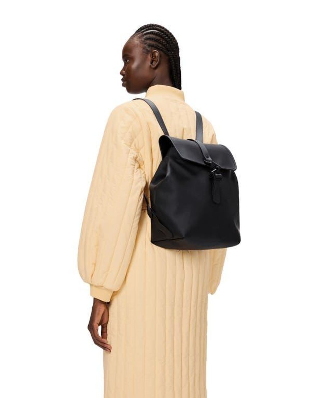 Rains Black Waterproof Bucket Backpack