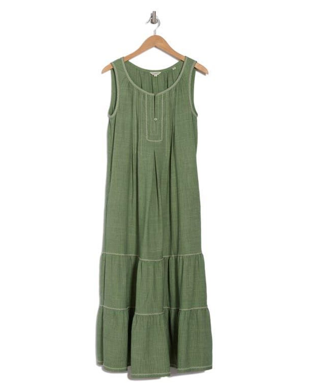 Max Studio Green Sleeveless Split Maxi Dress