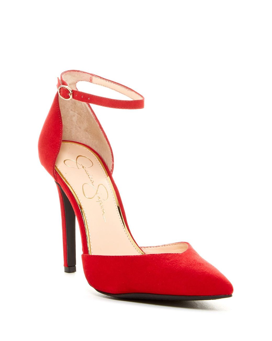 Jessica Simpson Cirrus Ankle Strap Pump in Red | Lyst