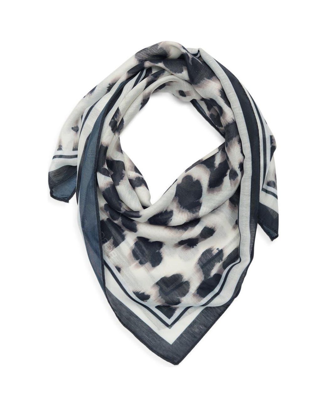 BCBGeneration Blue Leopard Print Square Scarf