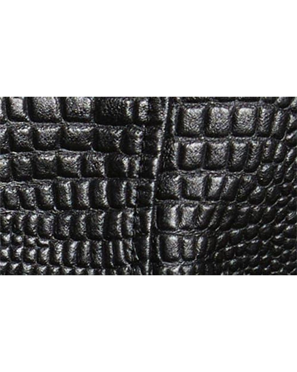 Bernardo Black Short Croc-Embossed Leather Jacket