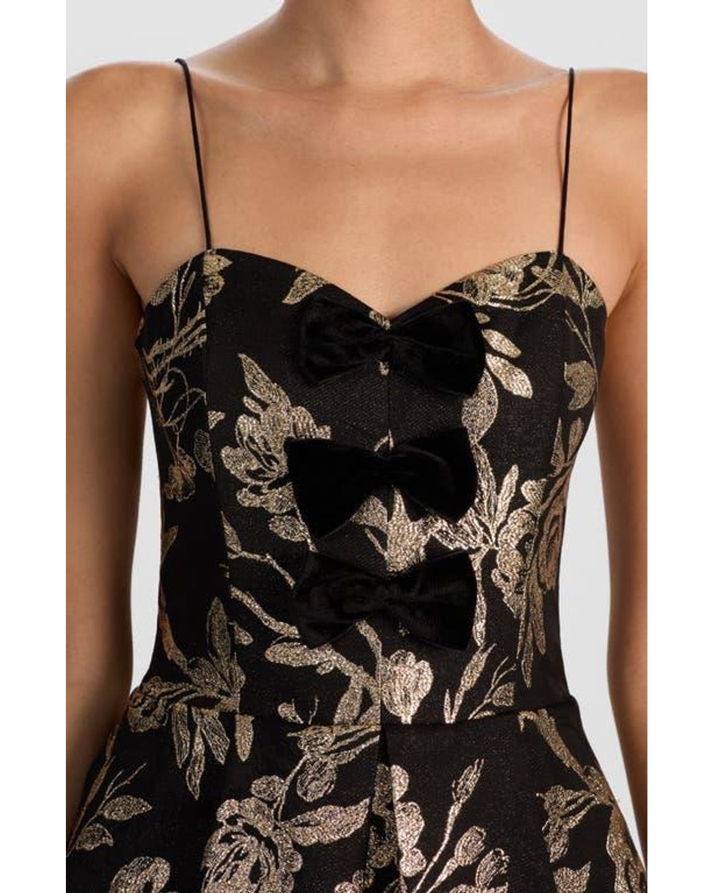 Alice + Olivia Black Daniela Bow Structured Mini Dress