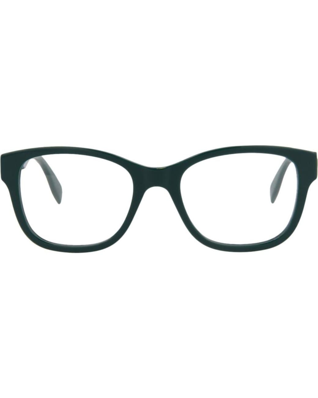 McQueen Black 52Mm Rectangular Optical Glasses for men
