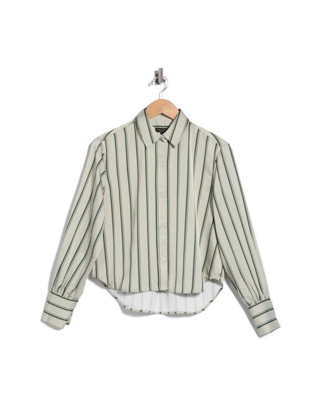 Rag & Bone White Andre Striped Satin Shirt