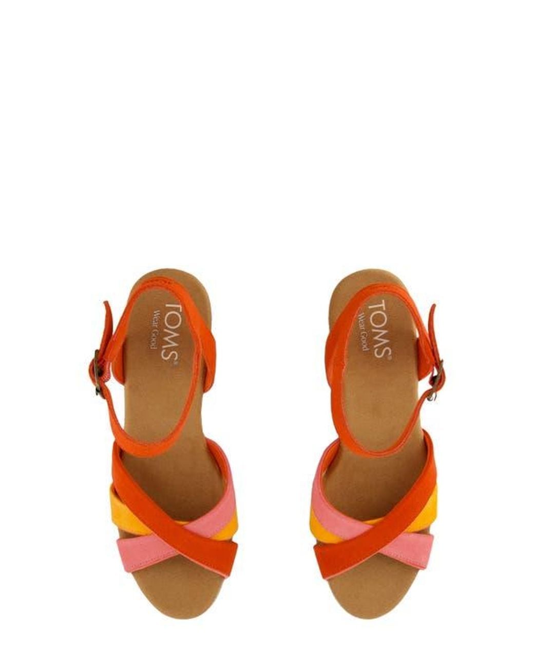 TOMS Orange Majorca Ankle Strap Platform Sandal