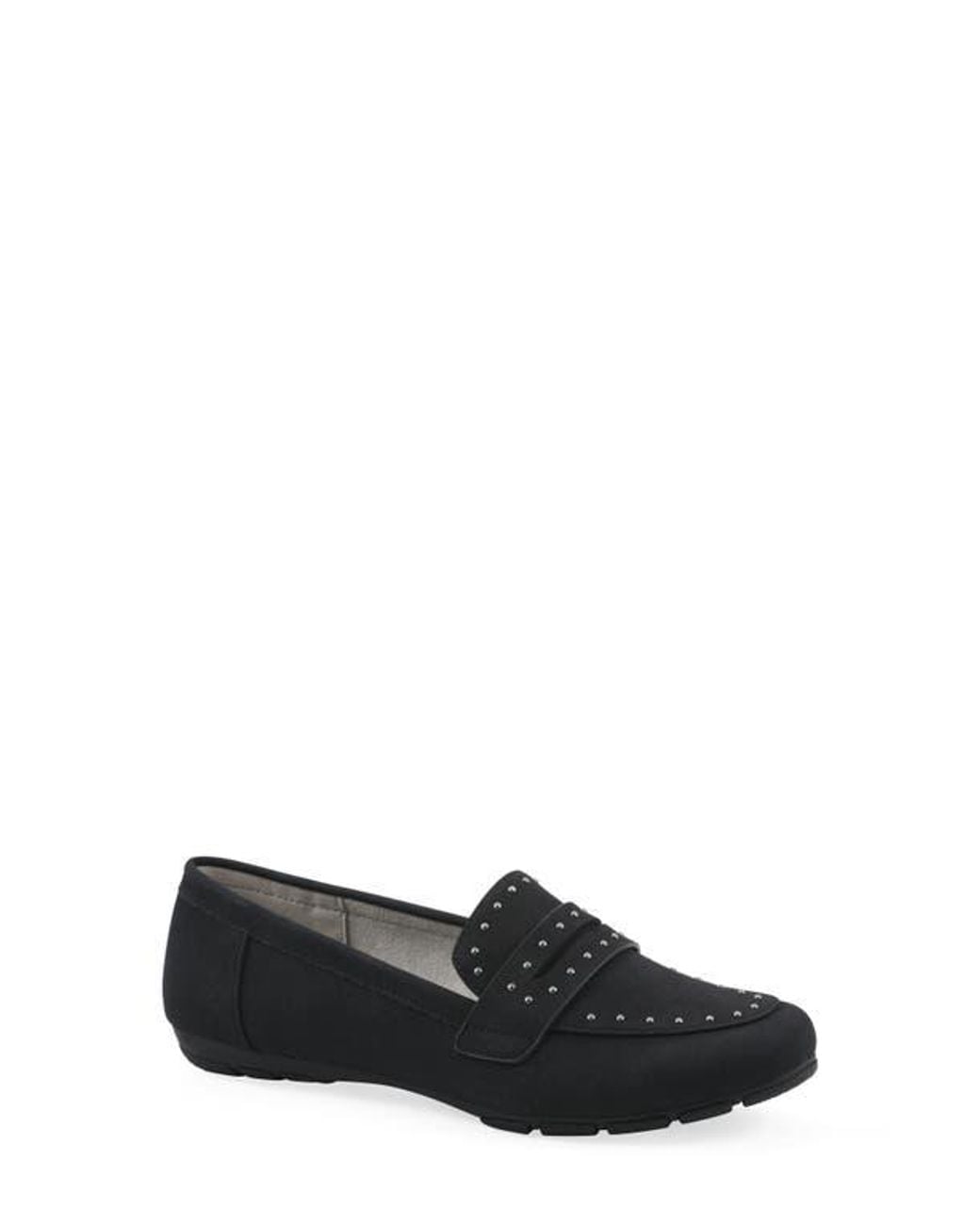 White Mountain Black Giada Stud Driving Loafer