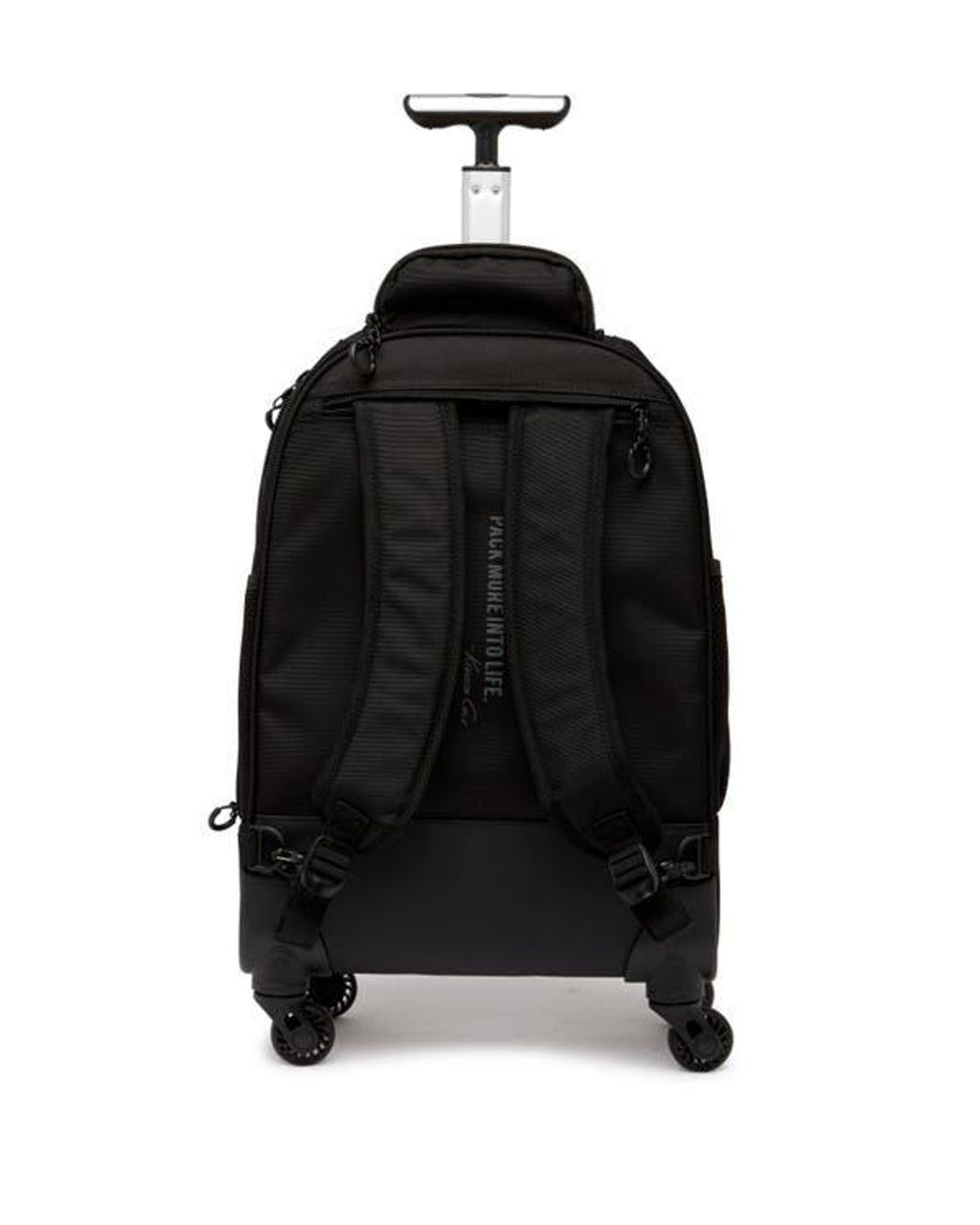 Kenneth Cole Black 1680D Poly 4 Wheel Roller Backpack for men