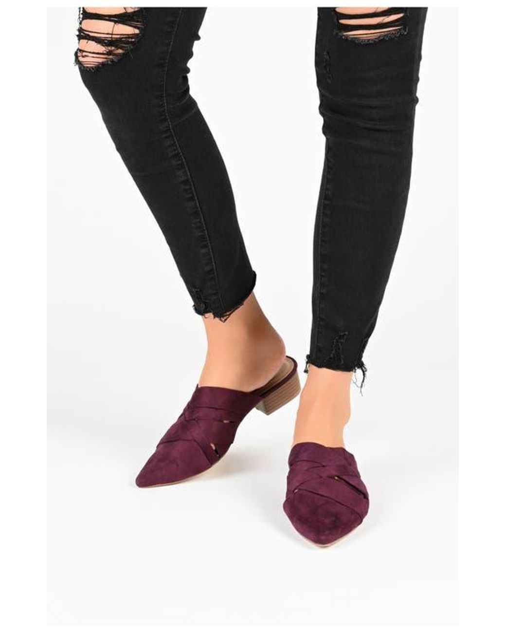 Journee Collection Natural Kalida Pointed Toe Mule