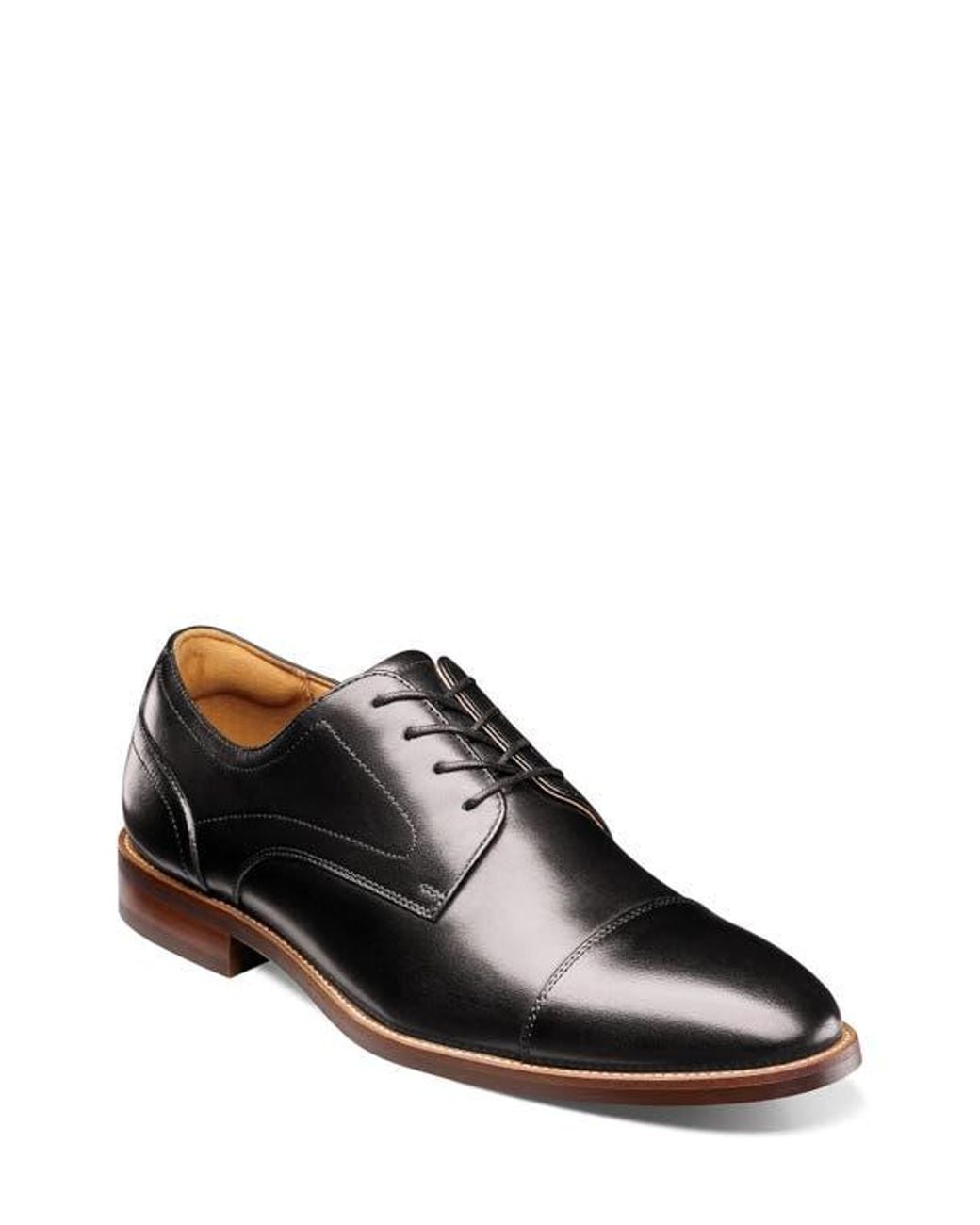 Florsheim Black Ruvo Cap Toe Derby for men