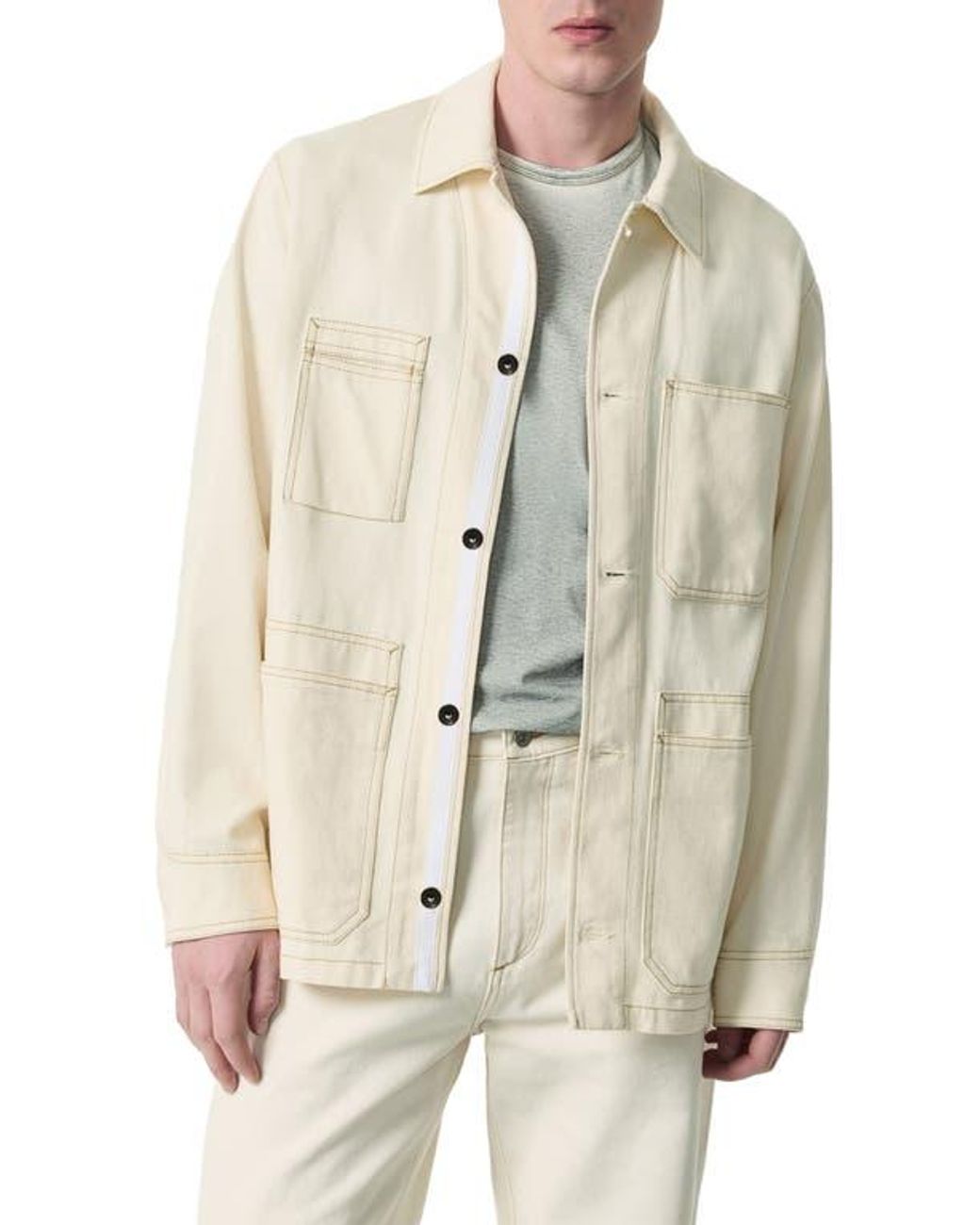 Rag & Bone Natural Graham Denim Chore Jacket for men