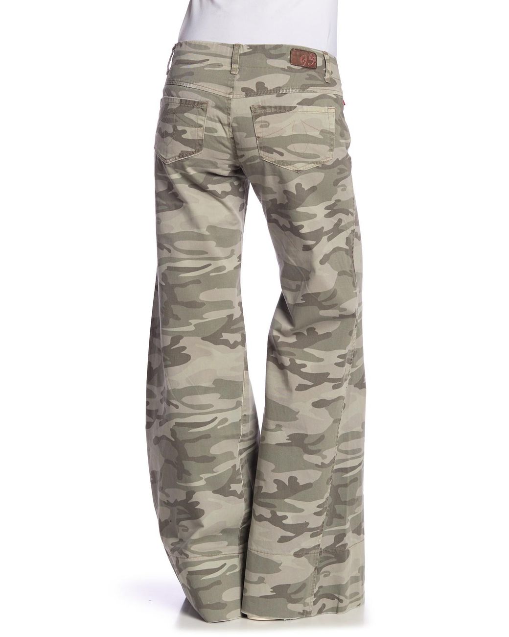Cotton Camo Printed Wide Leg Pants 