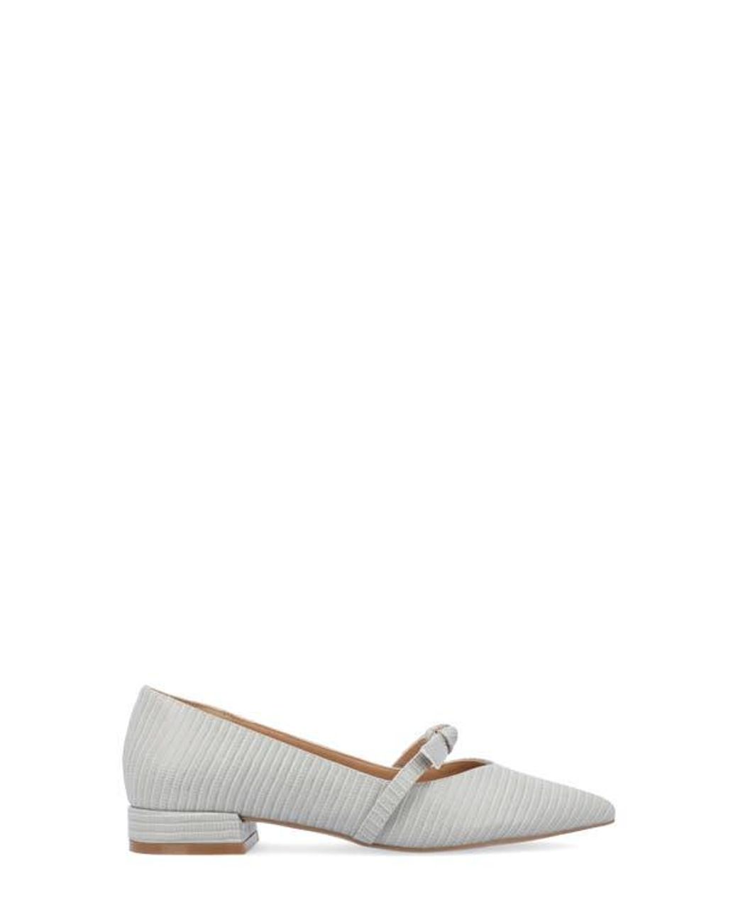 Journee Collection White Cait Snake Embossed Pump