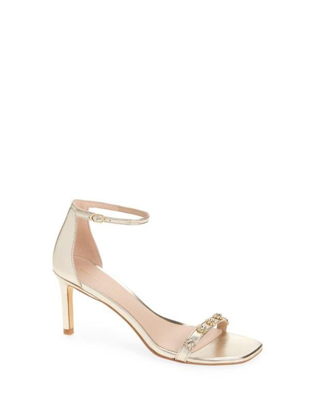 Stuart Weitzman White Justina 75 Sandal
