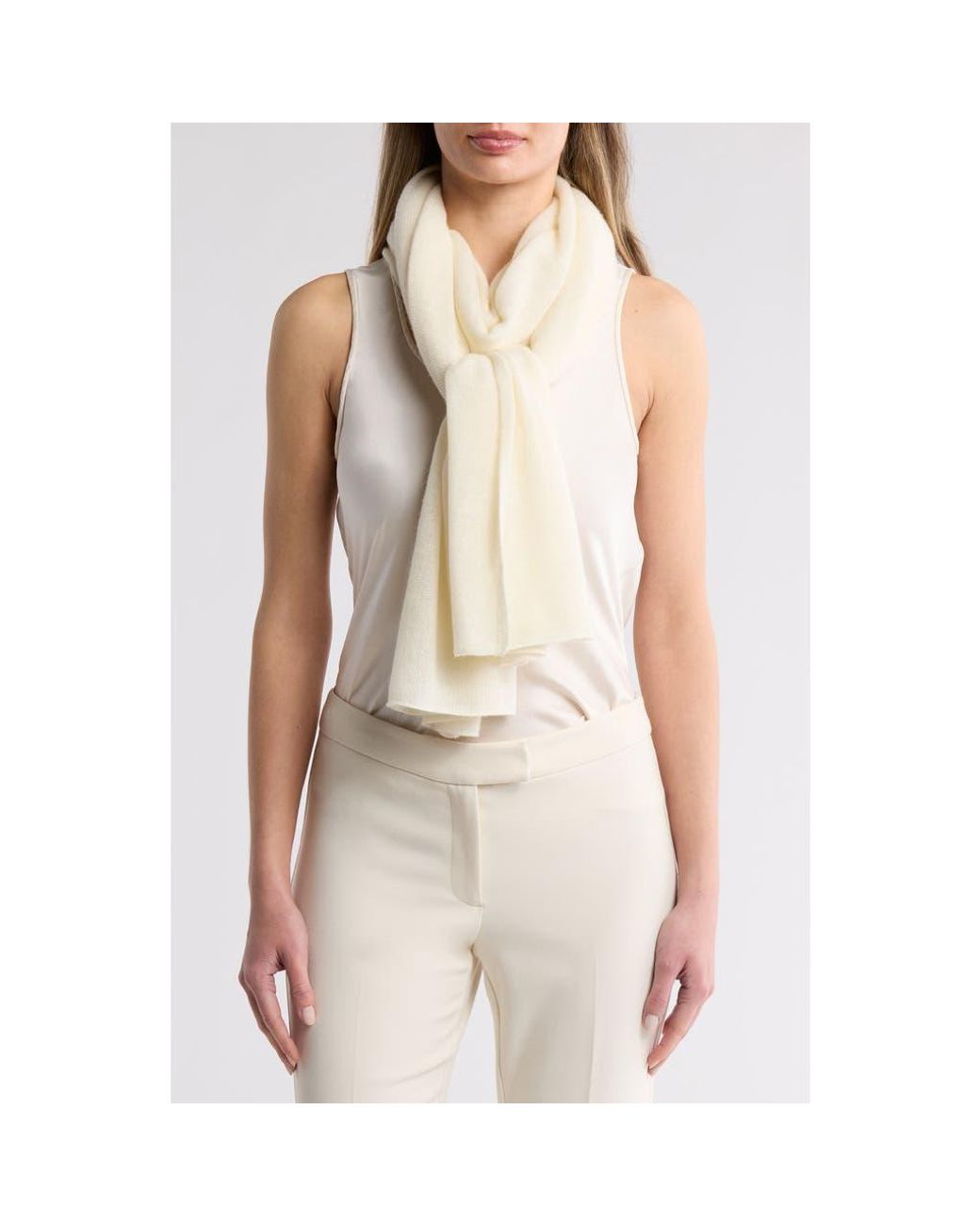 La Fiorentina Natural Cashmere & Wool Blend Wrap