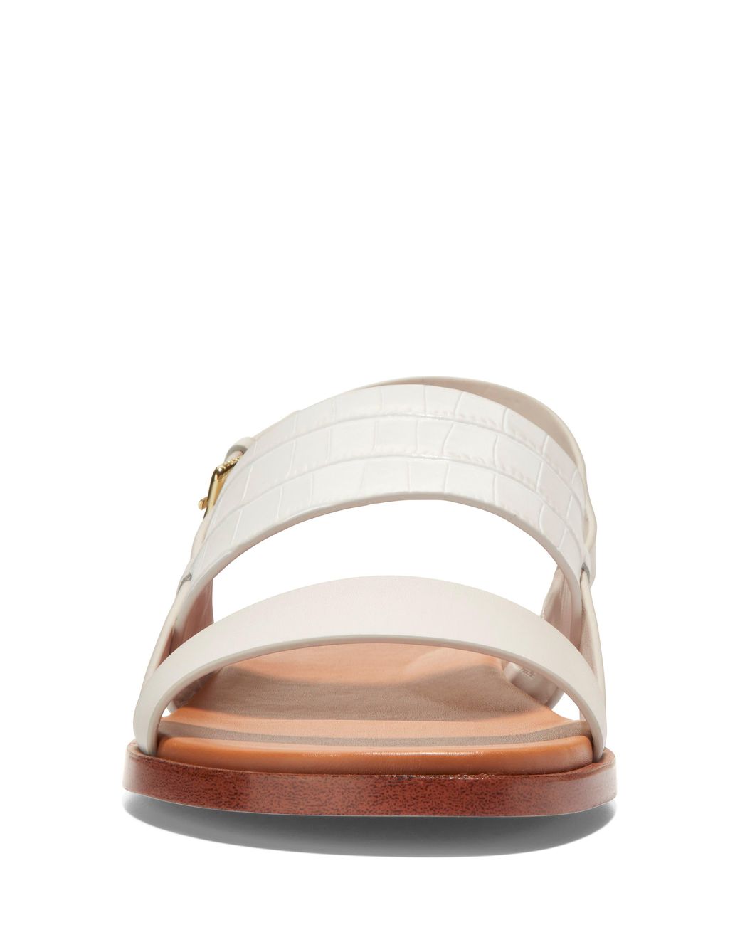 Cole Haan Flynn Croc-embossed Flat Sandal In Ivory Leather At Nordstrom  Rack in White | Lyst