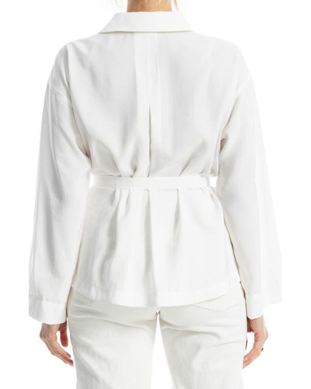 Max Studio White Belted Shirt