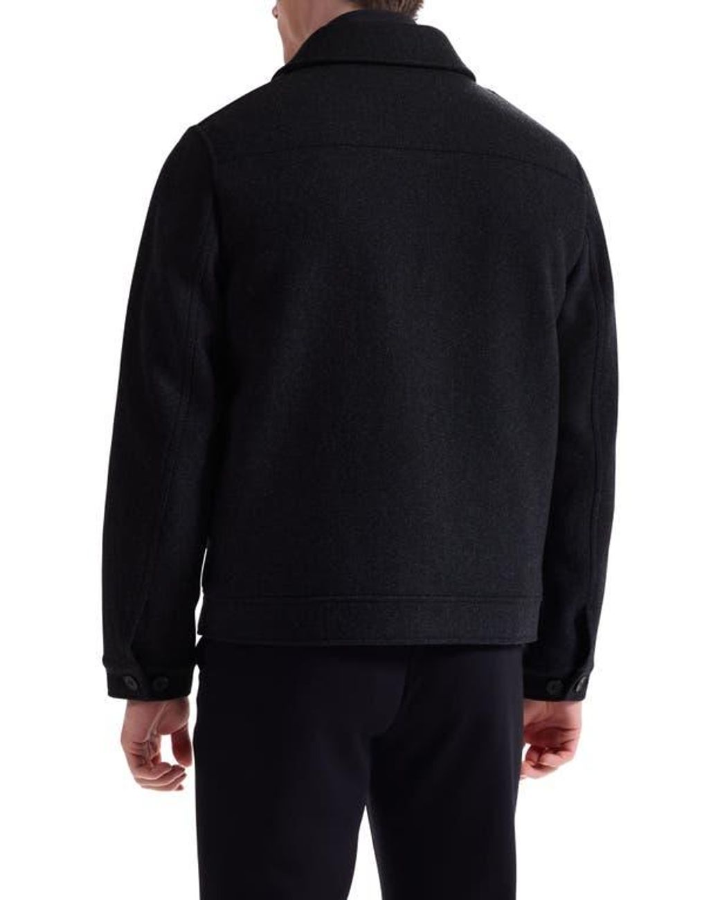 Bugatchi Black Tweed Jacket With Removable Quilted Vest for men