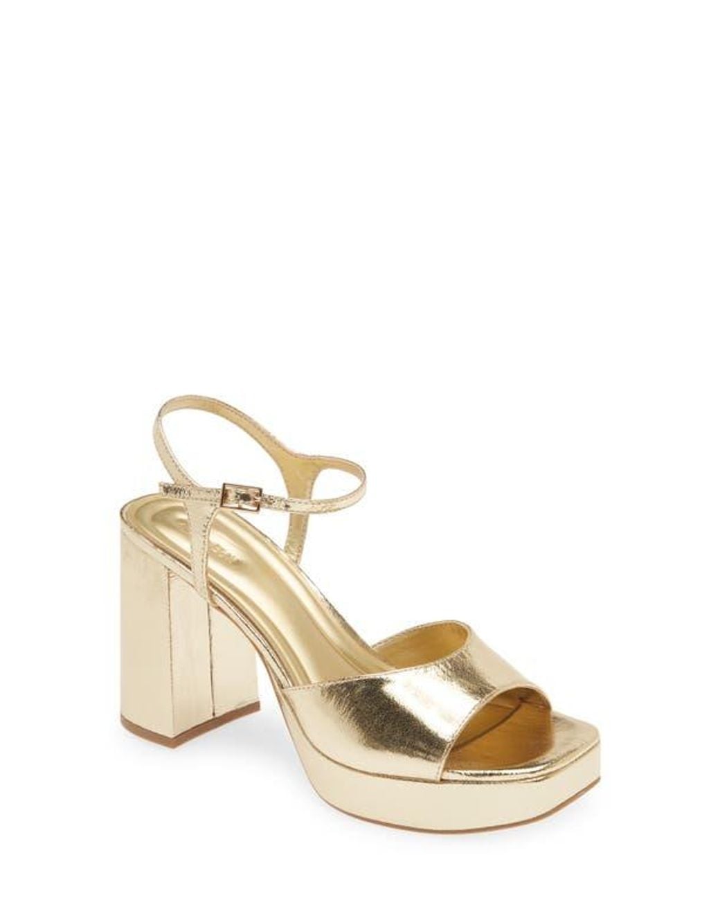 Open Edit Natural Whitney Block Heel Sandal