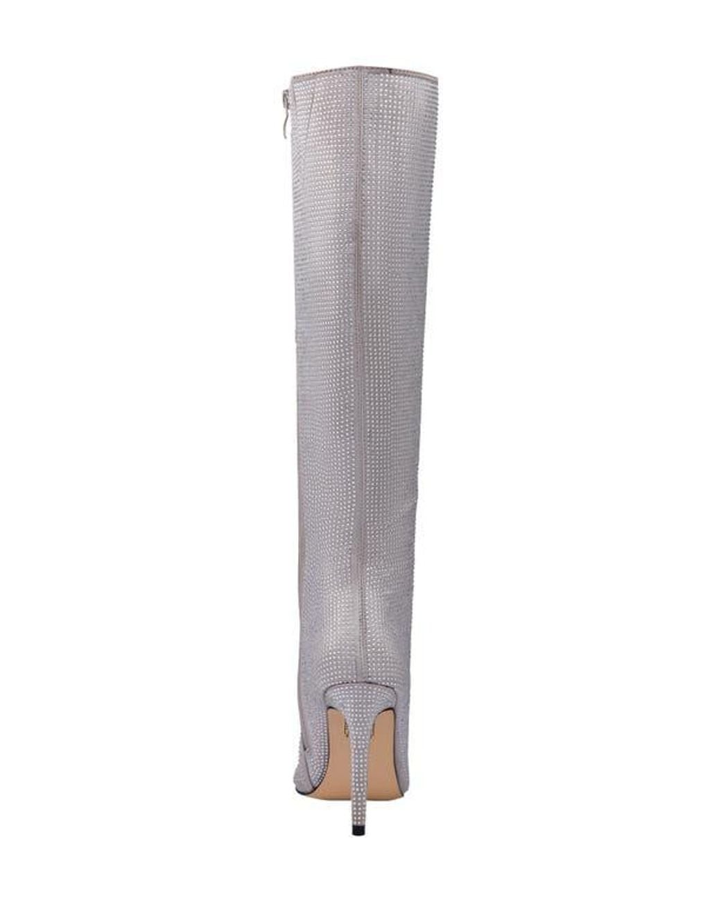 Lady Couture Gray Diamond Rhinestone Pointed Toe Boot