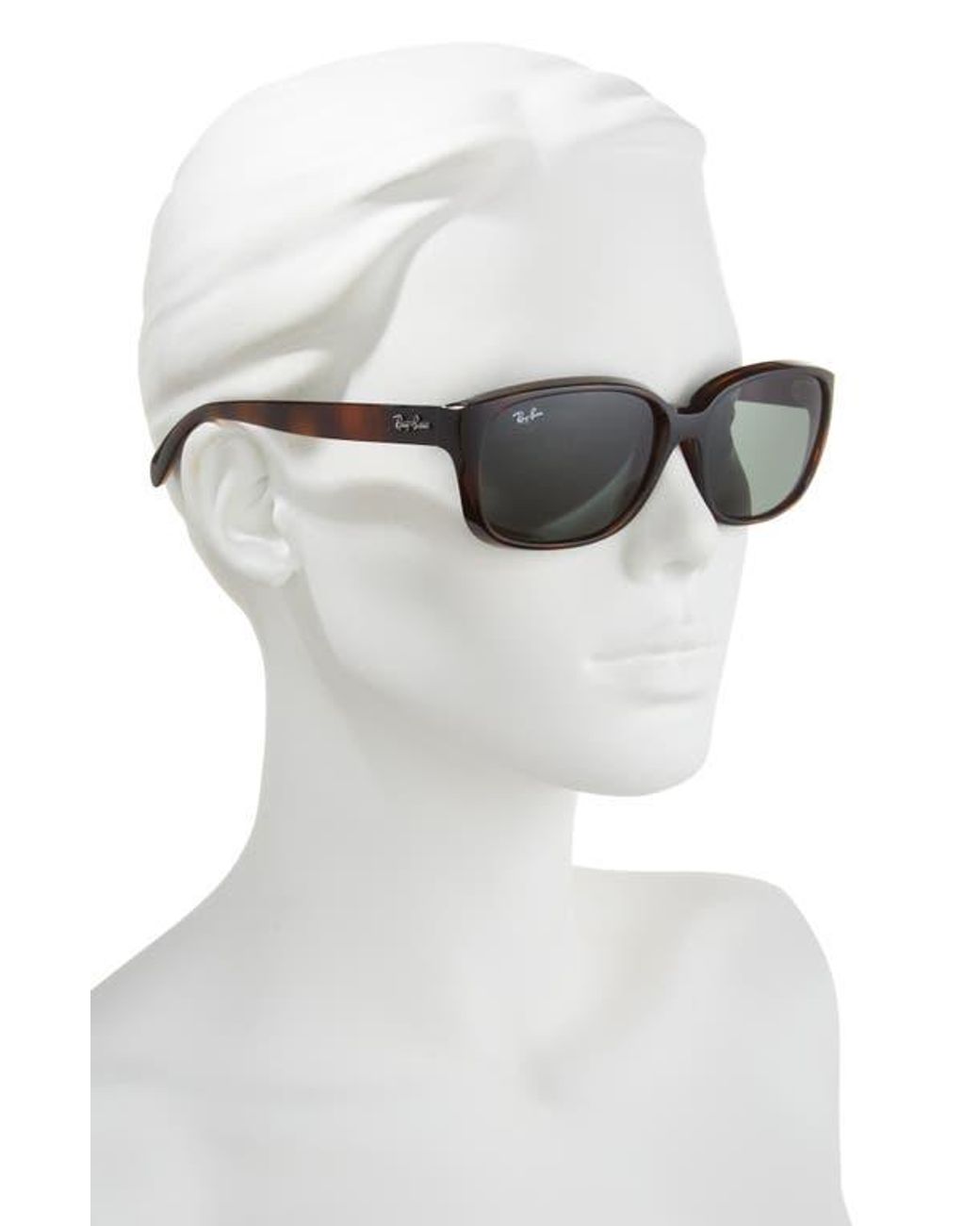Ray-Ban Brown 58Mm Rectangular Sunglasses