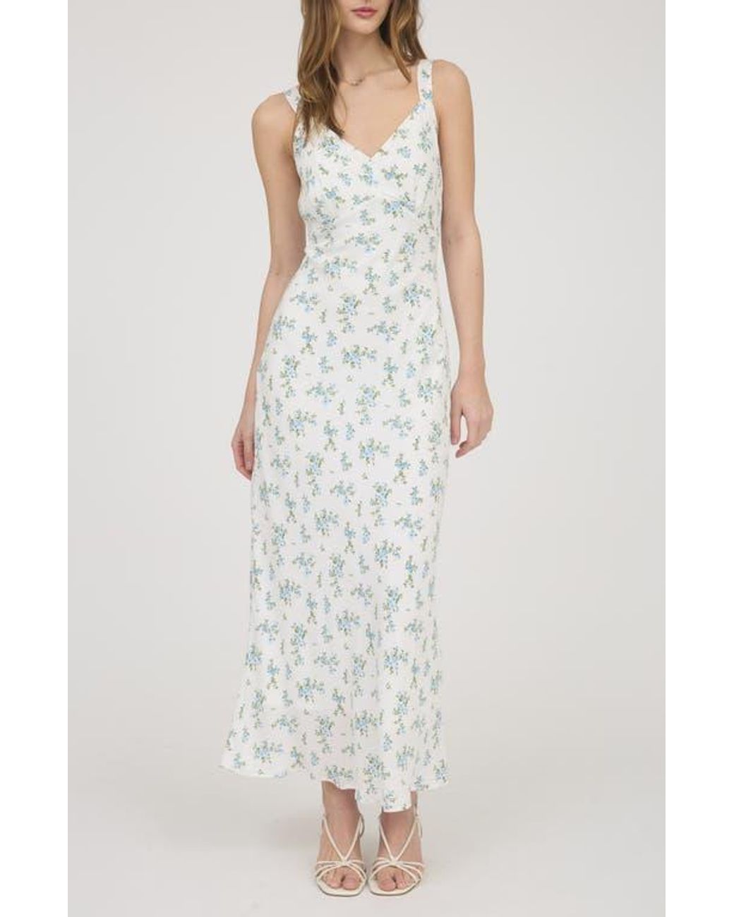 Blu Pepper Floral Maxi Dress in White | Lyst