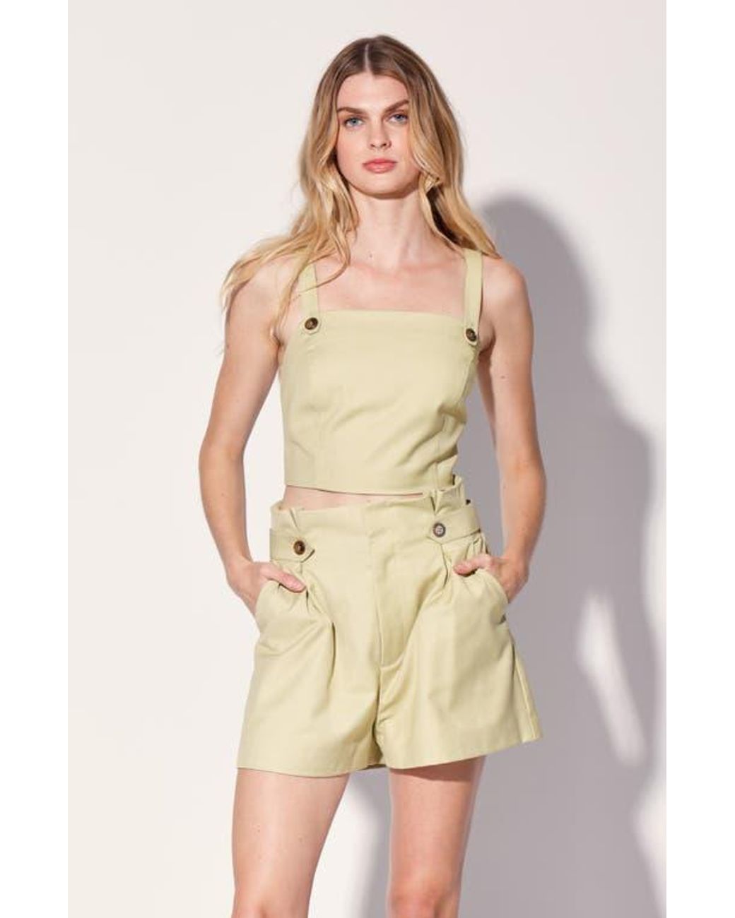 Walter Baker Natural Marcel Pleated Shorts