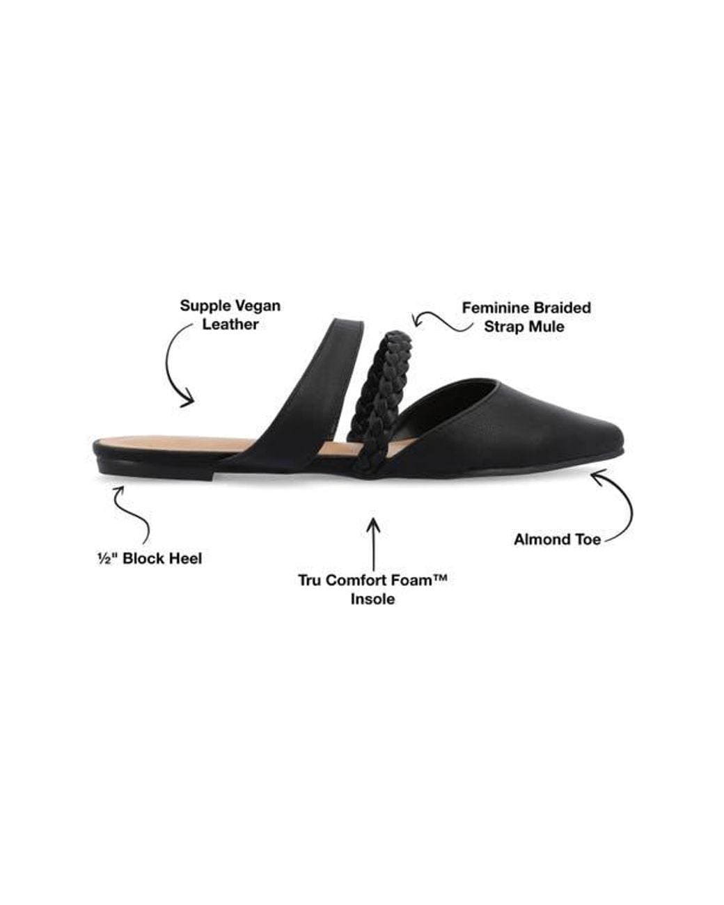 Journee Collection Black Olivea Mule