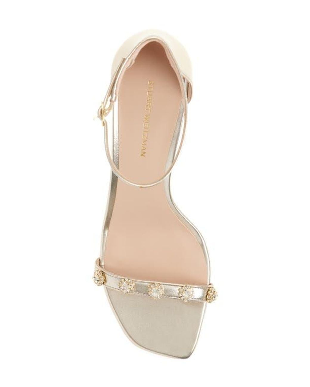 Stuart Weitzman White Justina 75 Sandal