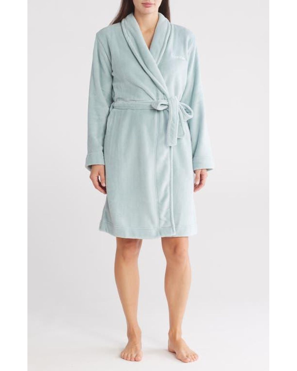 Calvin Klein Plush Robe in Green Lyst