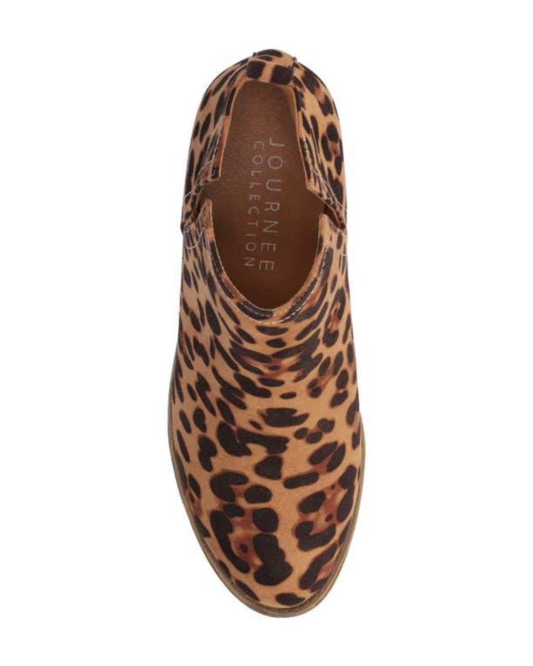 Journee Collection Brown Leopard Split-Side Ankle Booties