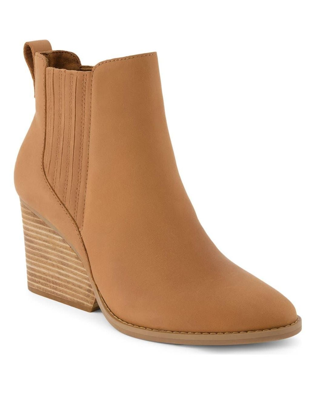 TOMS Brown Waxed Leather Bootie