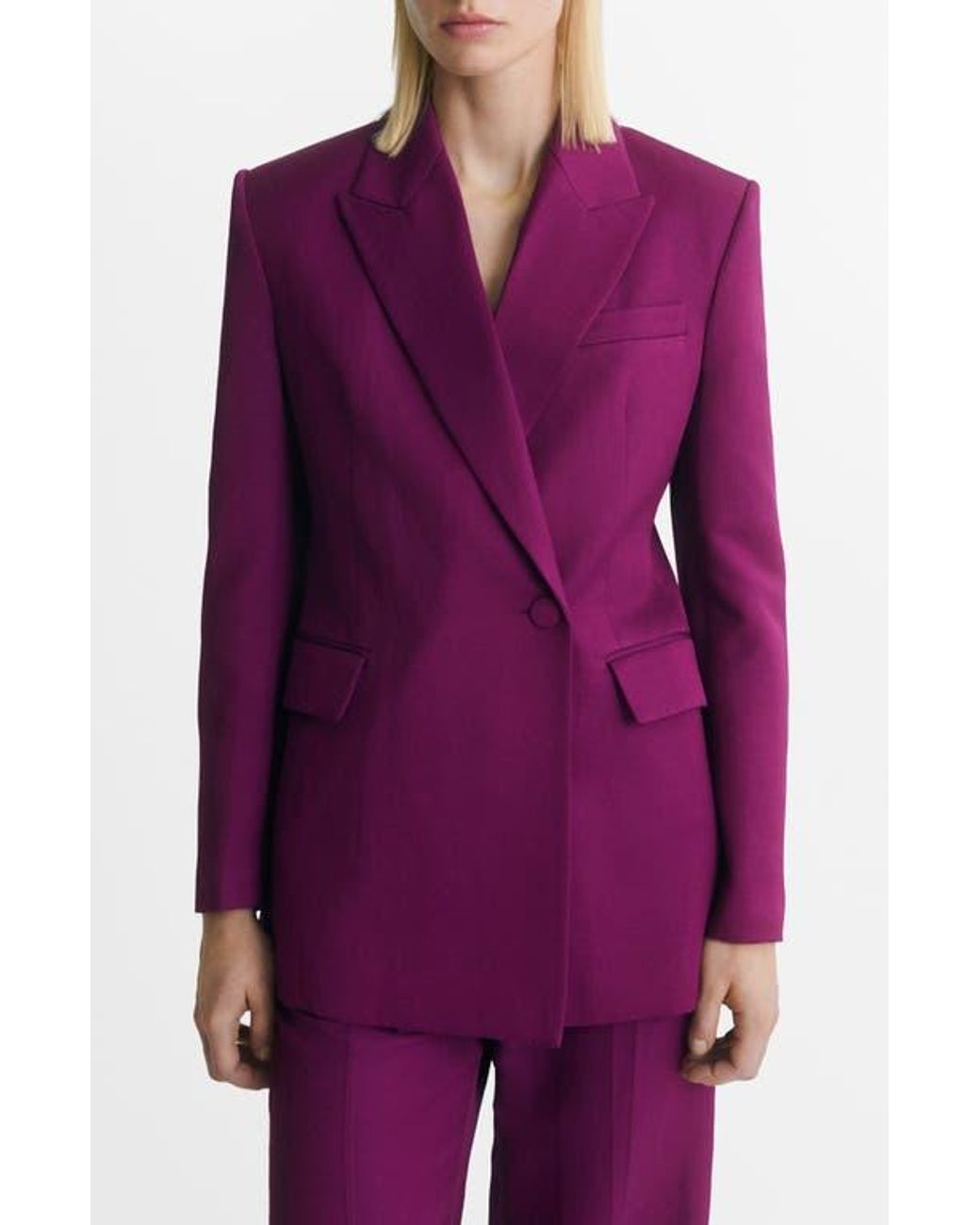 Mango Purple Double Breasted Jacket