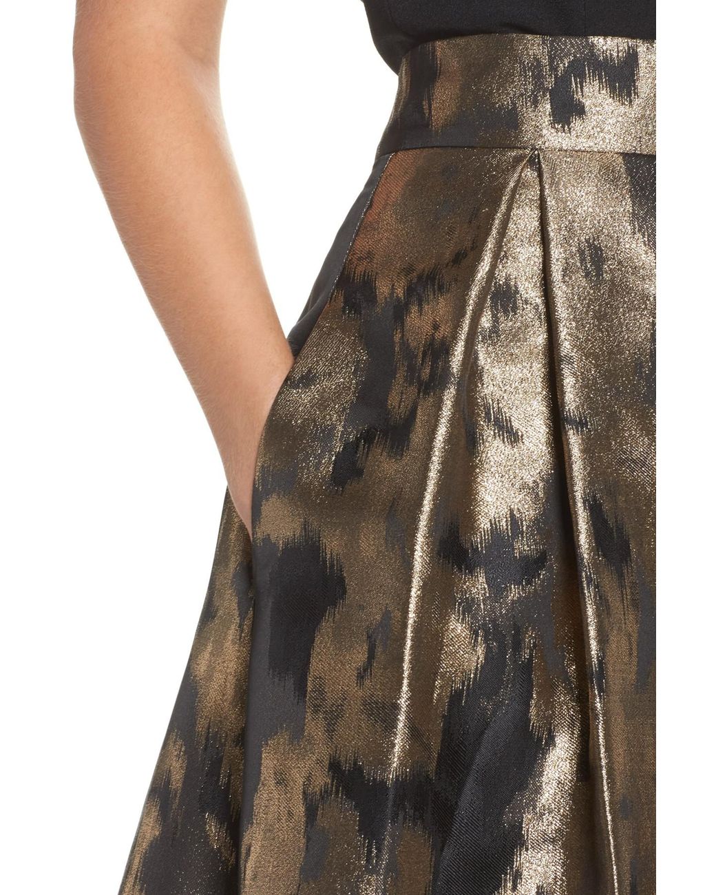 Eliza J Metallic Jacquard Ball Skirt Lyst