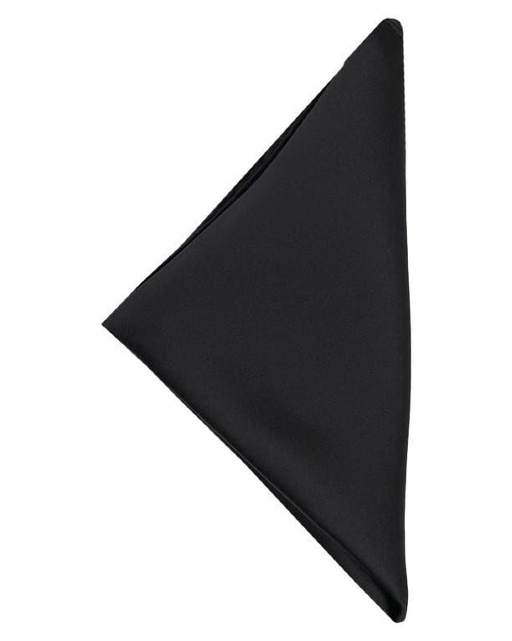 Con.struct Black Solid Satin Pocket Square for men