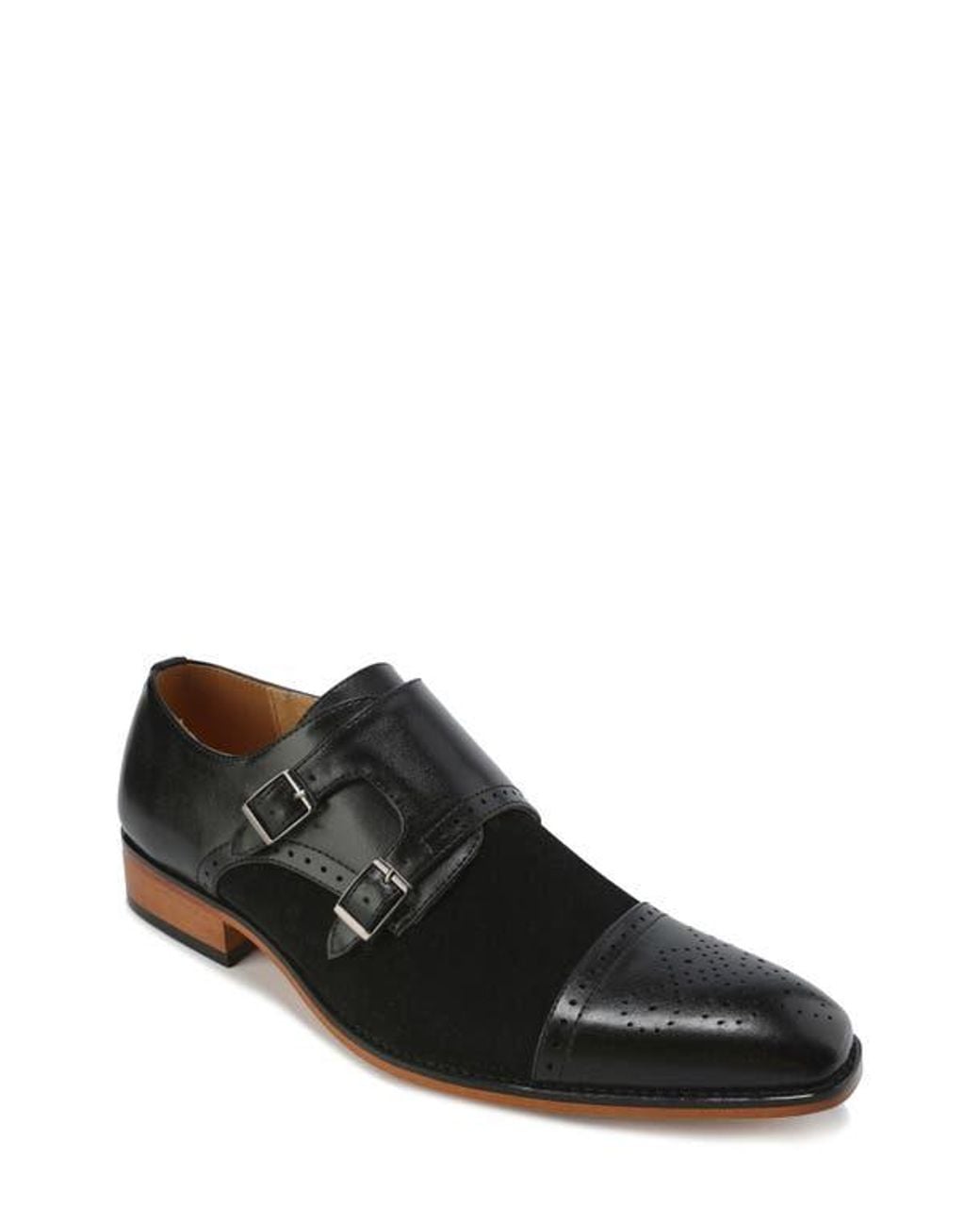 Gino Vitale Black Double Monk Strap Loafer for men