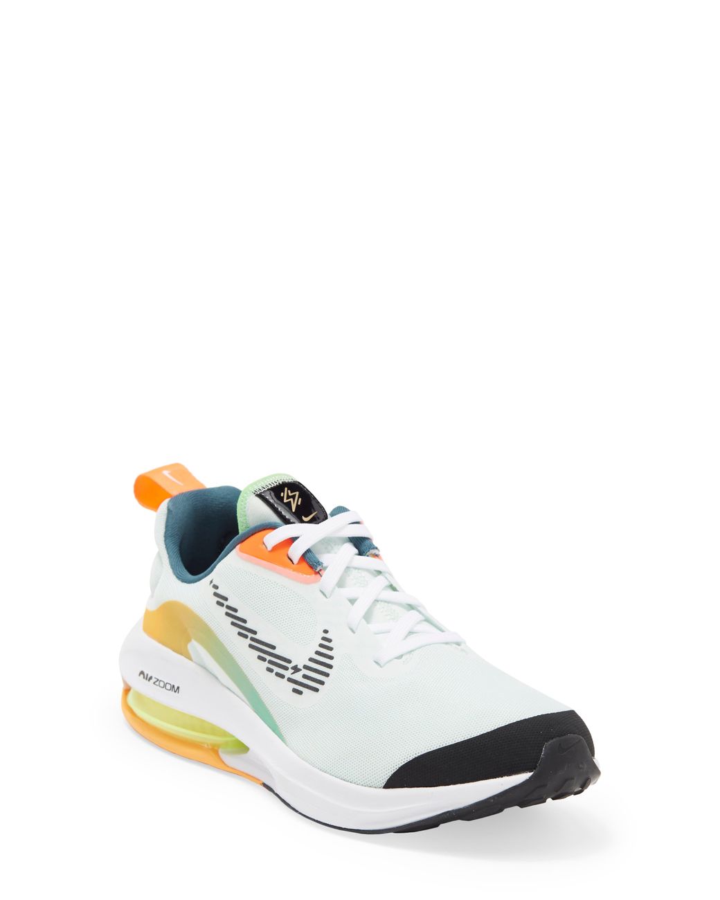 Nike Kids' Air Zoom Arcadia 2 Running Shoe In Green/black/white/orange