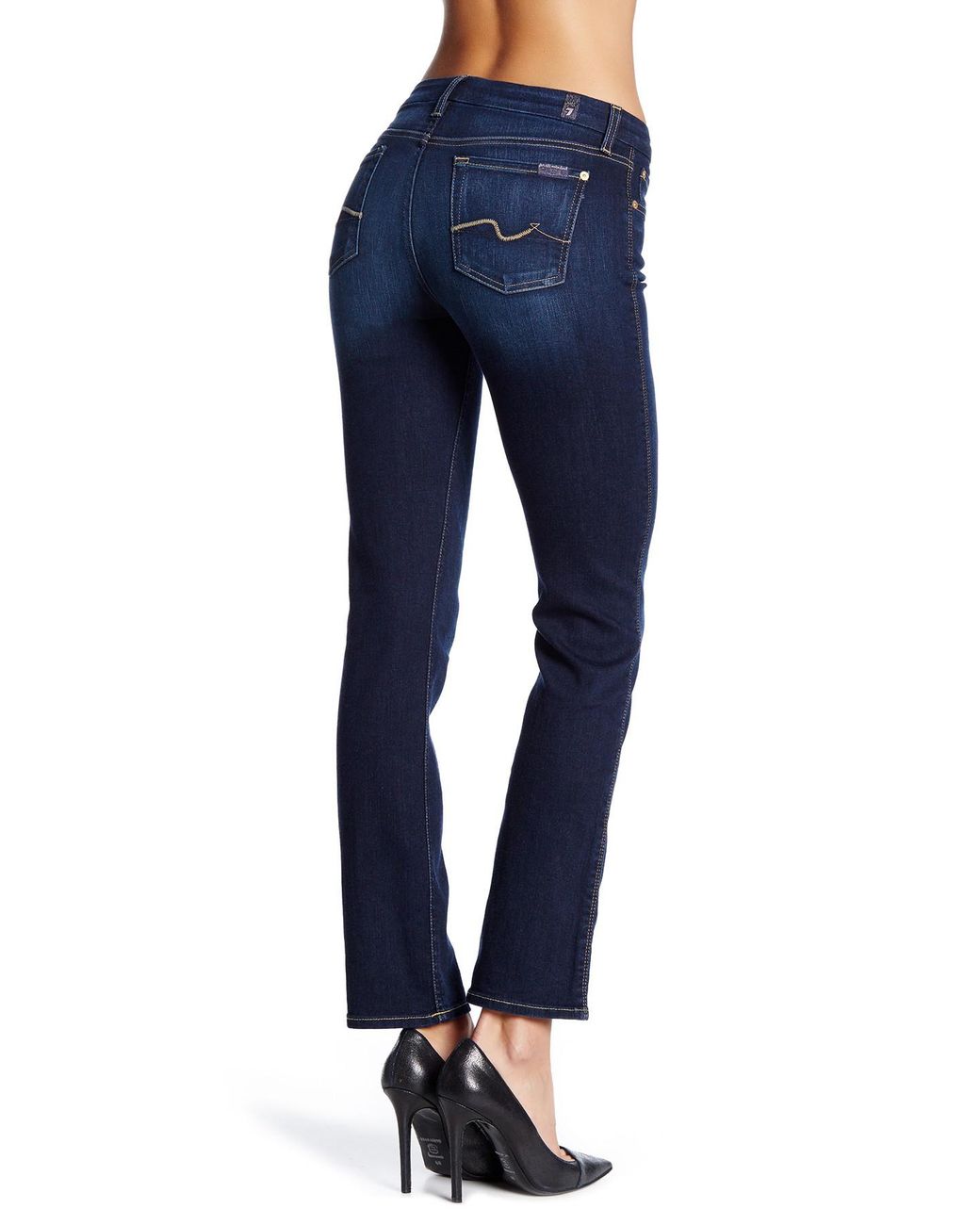7 For All Mankind The Karah Straight Short Inseam Jean in Blue | Lyst