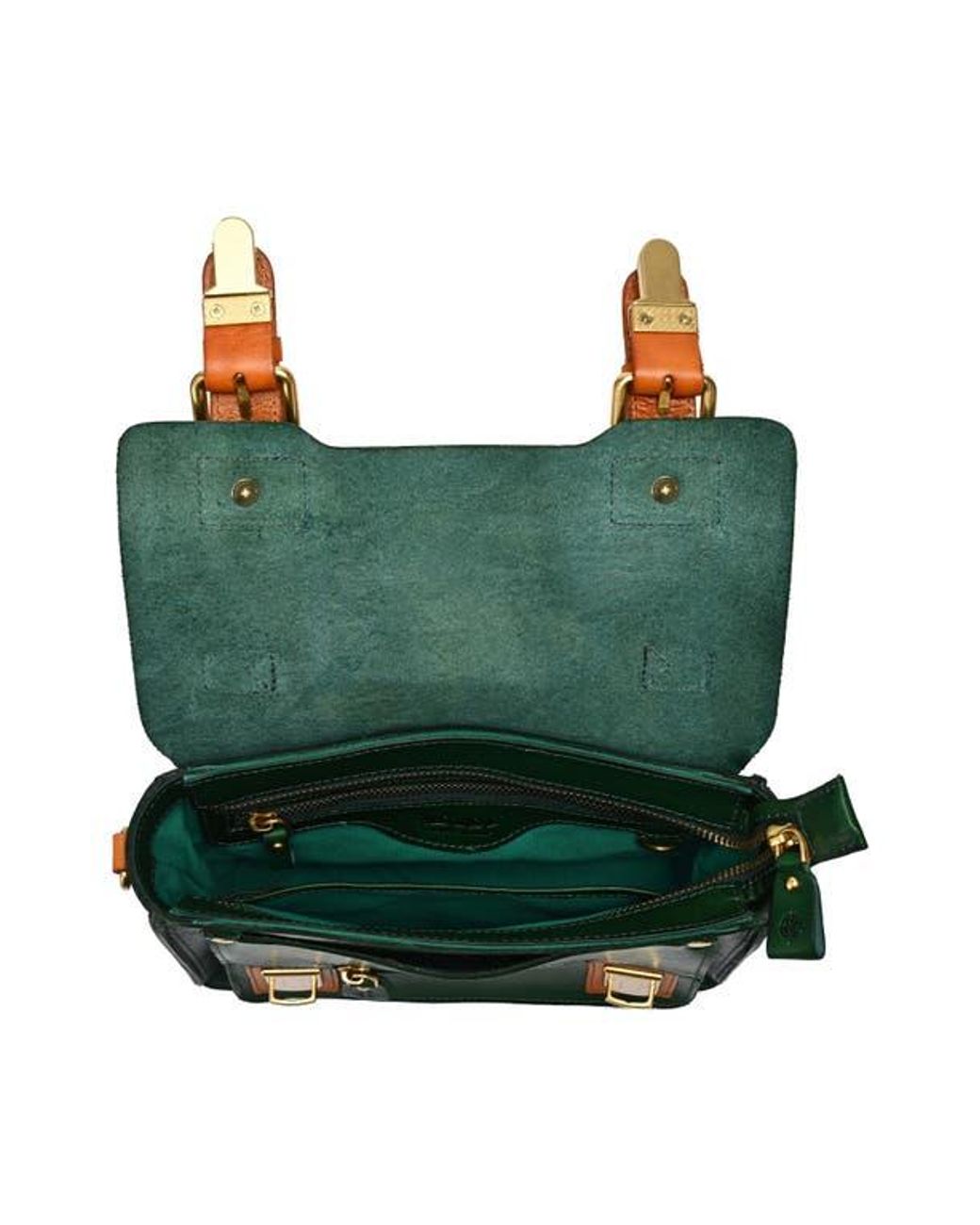 Old Trend Green Aster Mini Leather Satchel
