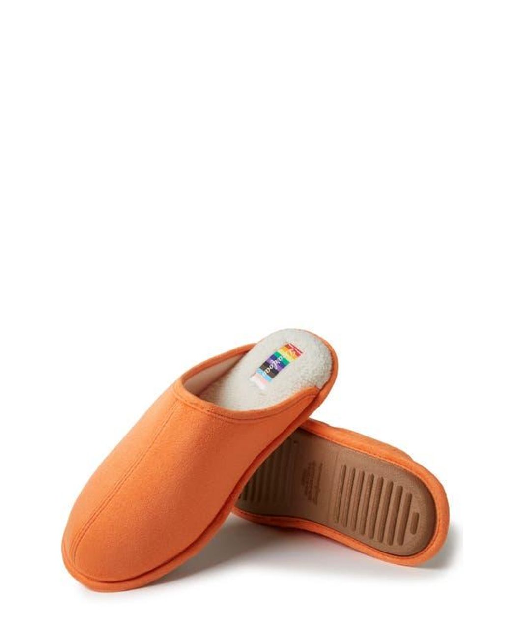 Dearfoams Orange Riley Pride Scuff Slipper for men