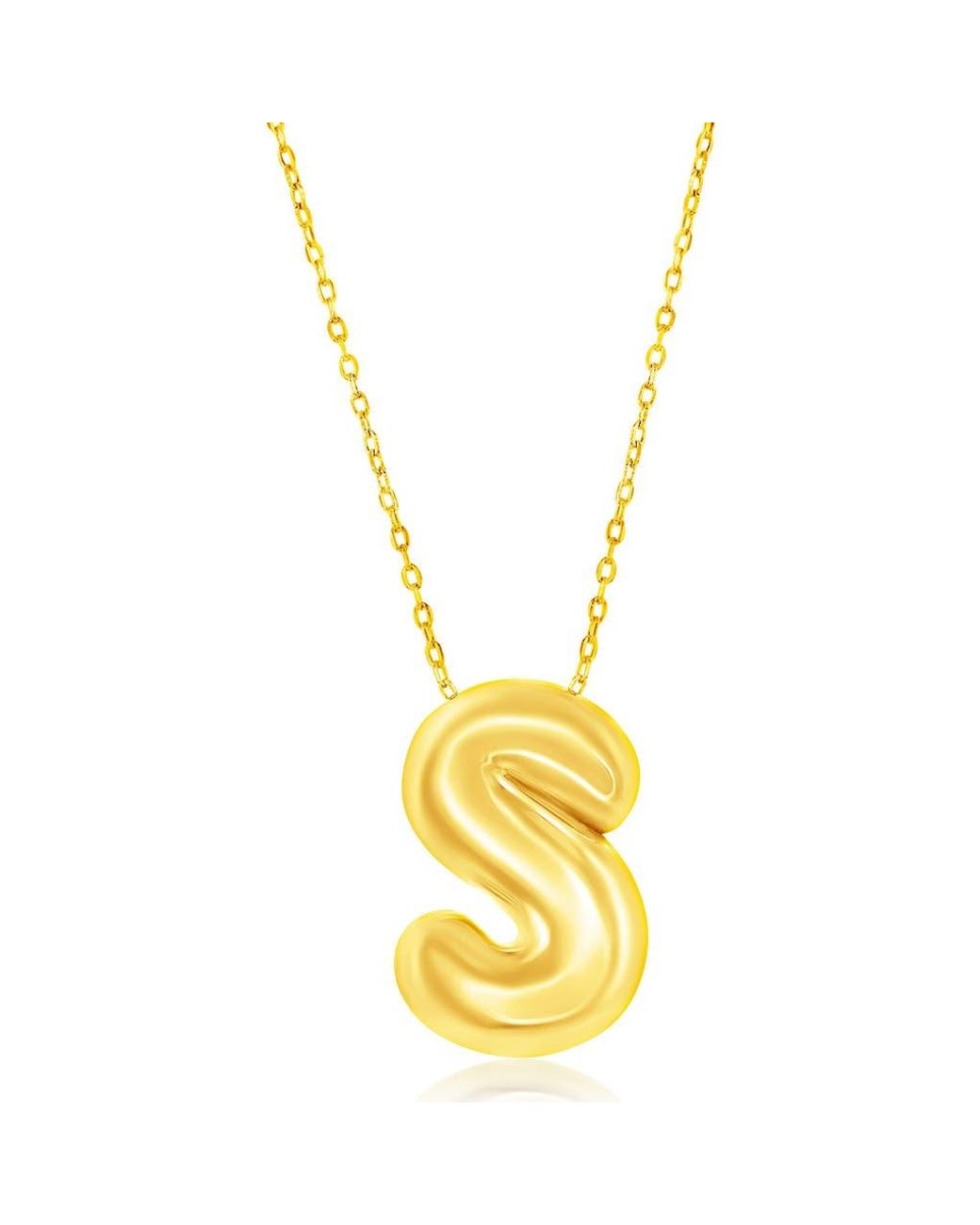 Simona Metallic Bubble Initial Pendant Necklace