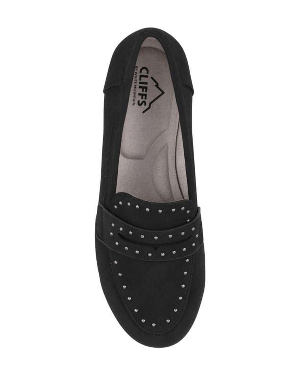 White Mountain Black Giada Stud Driving Loafer