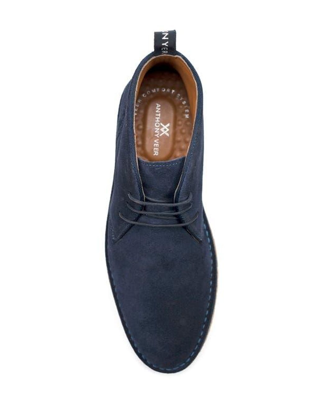 Anthony Veer Ocean Blue Suede Chukka Boots for men