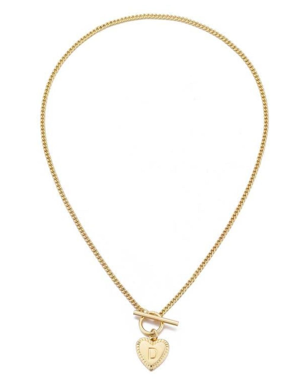 Adornia Metallic Initial Heart Toggle Necklace