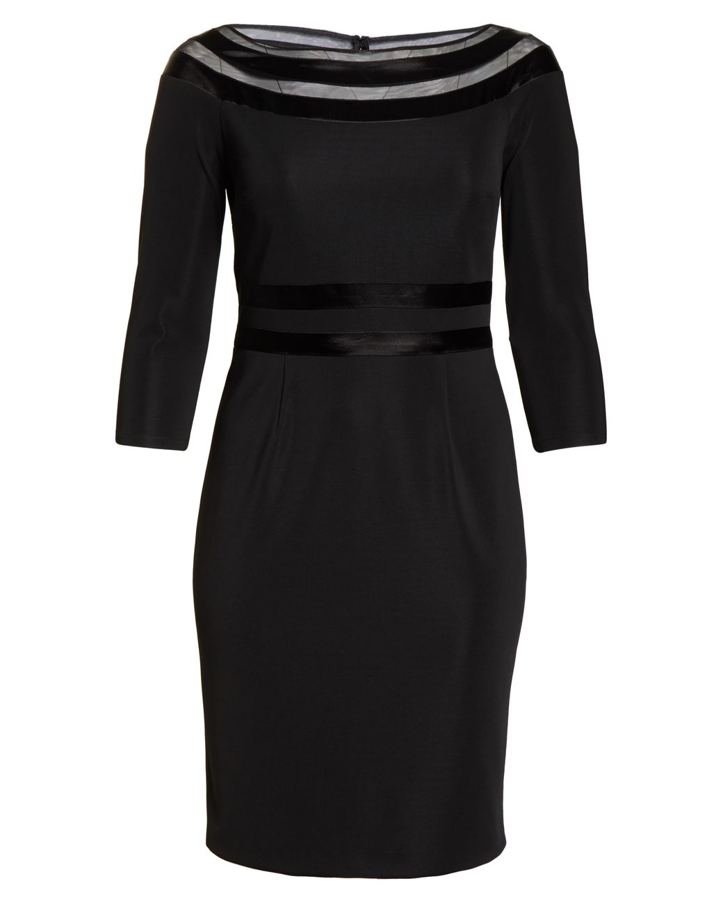 js collections mesh embroidered cocktail dress