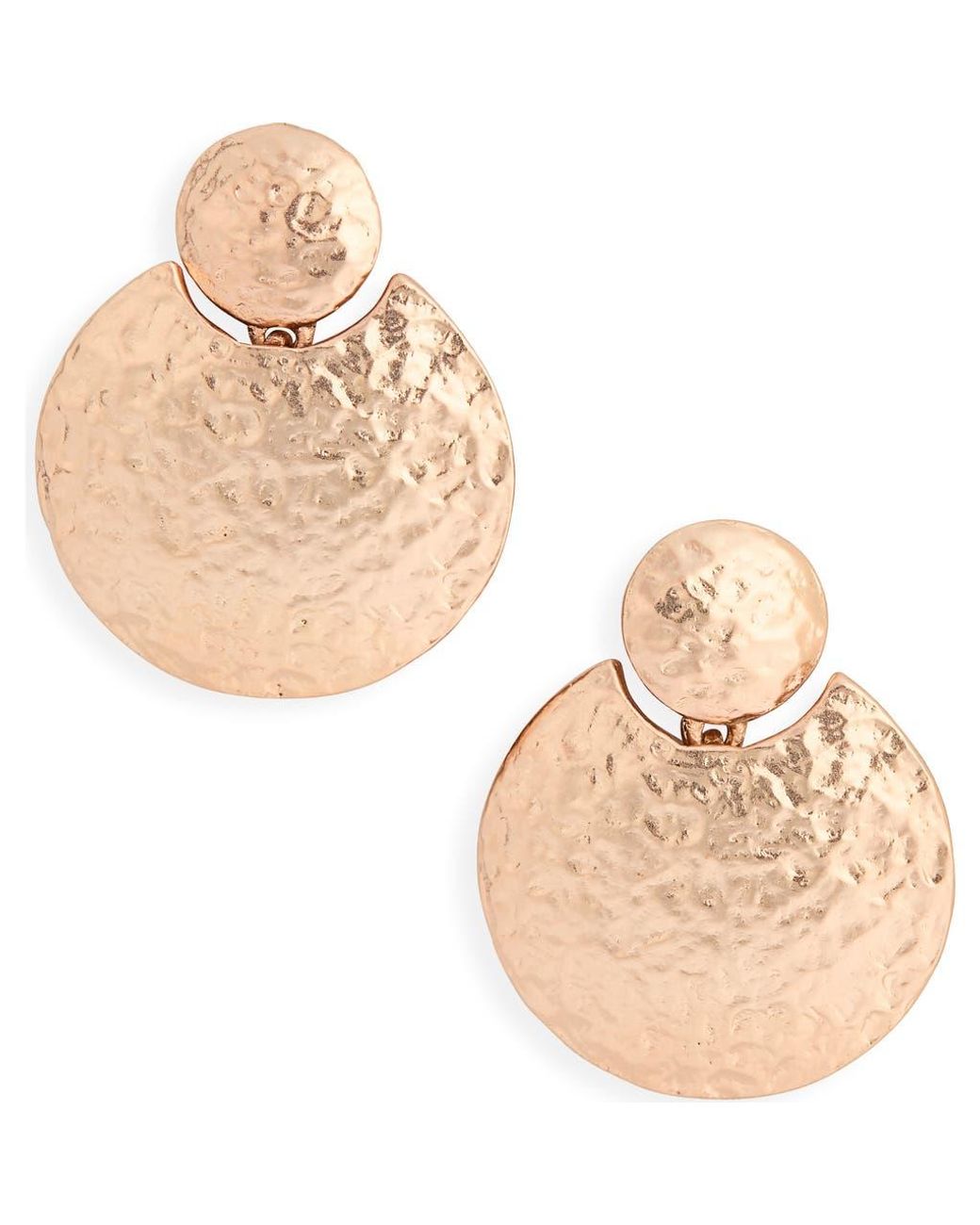Karine Sultan Metallic Circle Statement Drop Earrings