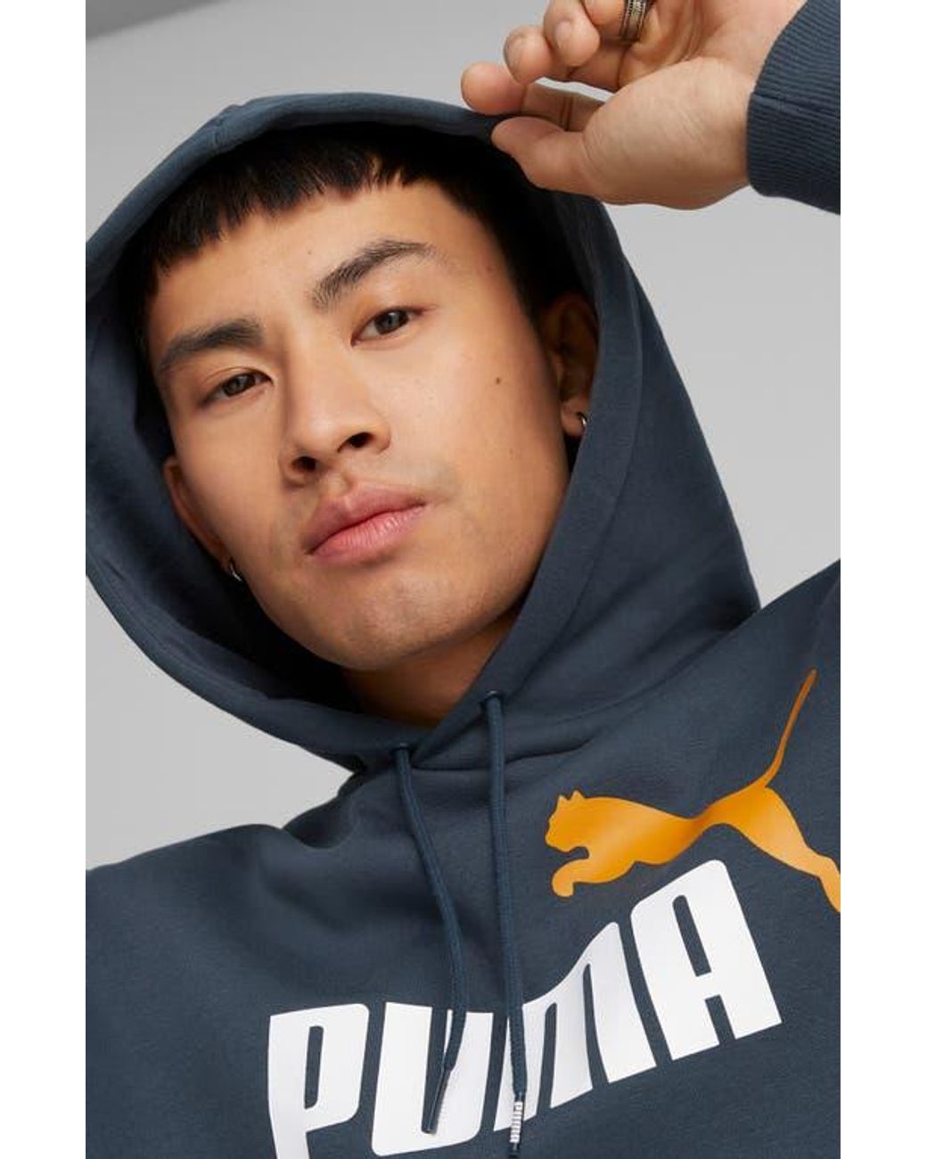 PUMA Blue Essentials Col Logo Hoodie for men