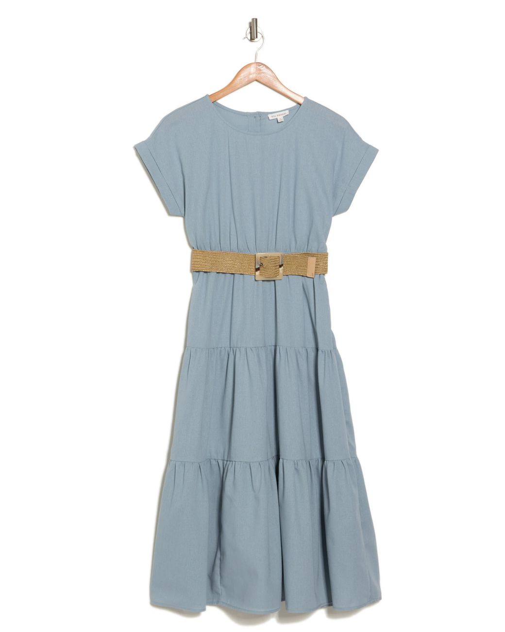 Blu Pepper Button Back Short Sleeve Midi Dress in Blue Lyst