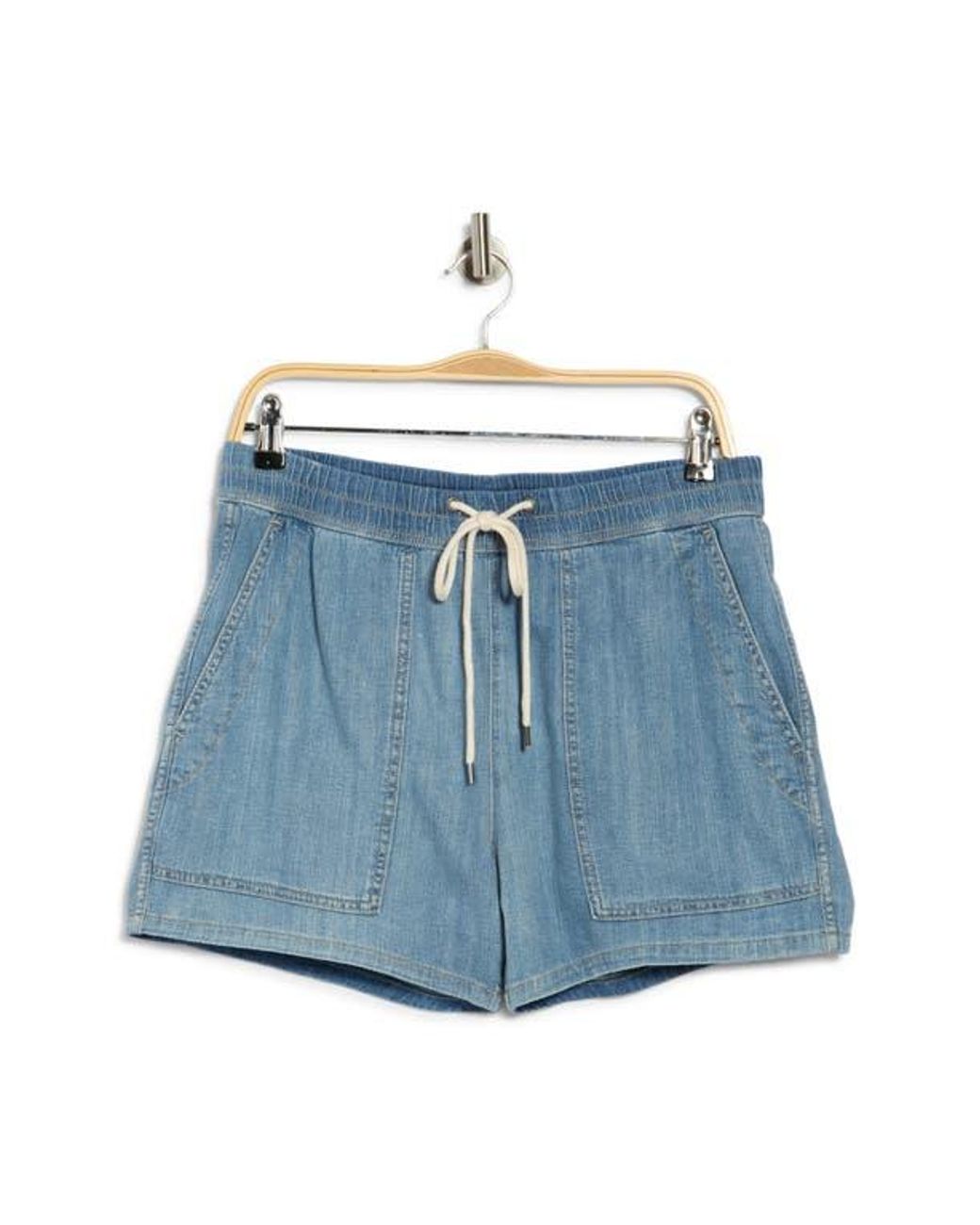 James Perse Blue Drawstring Denim Shorts
